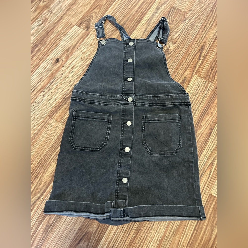 Art class overall jumper dress. Black/gray worn twice. EUC 10/12